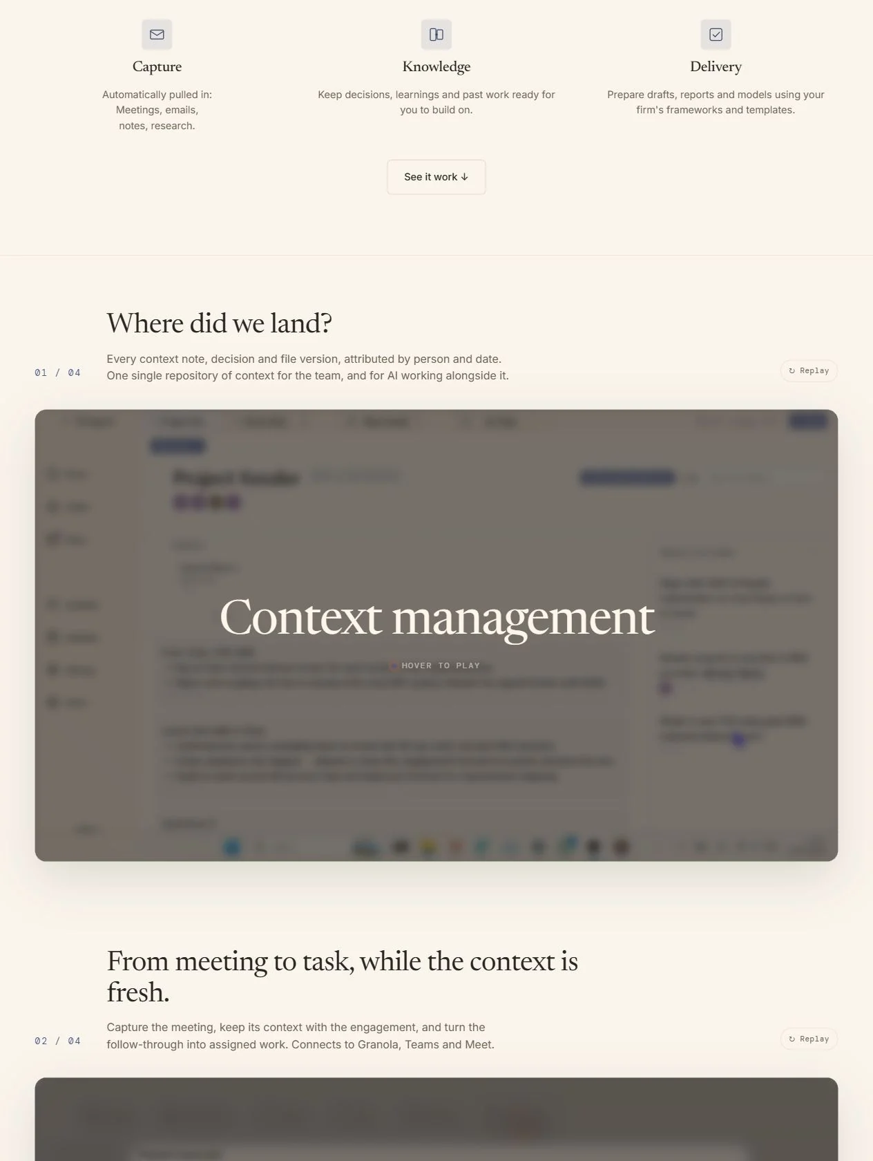 A closer look at the content and layout on the Delegent website